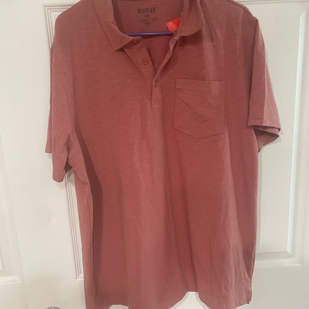 RHONE Men's Polo Shirt in Warm Rust
